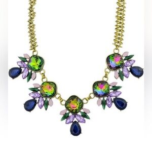 Multi color peacock theme necklace
